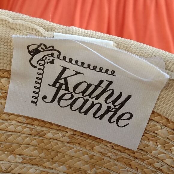 EUC VINTAGE KATHY JEANNE Original 100% Straw Shade Hat with XL Brim - Picture 2 of 11